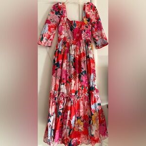 Cara Cara Red and Pink Floral Dress